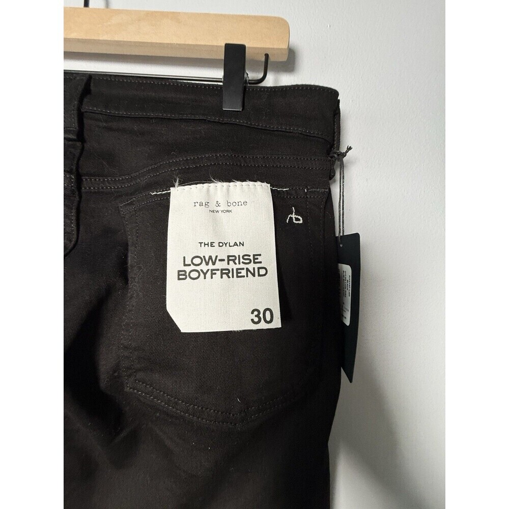 Rag and Bone Dylan Low Rise Boyfriend Black Jeans Womens Size 30 NWT $198 - Picture 2 of 11